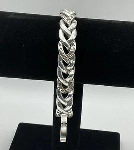 SS065 Brighton Woven Chain Link Bracelet Silver 40.3 Grams - Picture 1 of 5