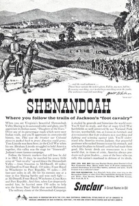 1961 Sinclair: Shenandoah Jacksons Foot Cavalry Pubblicità Stampa d'epoca - Foto 1 di 1