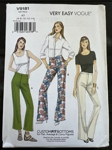 UNCUT Vogue V9181 Misses Below Waist, Boot Legged Pants (6-22)Sewing Pattern - Picture 1 of 8