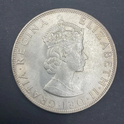 Moneda de una corona Bermudas 1964 - Reina Isabel II - Escudo de armas Foto 1 de 2