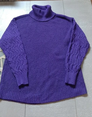 Suéter pulôver feminino St. John's Bay gola alta malha cabo robusto tamanho G - Imagem 1 de 4