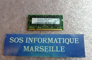 Barrette Mémoire HYNIX 2GB 2Rx8 PC2-6400S-666-12 (HYMP125S64CP8-S6 AB) - Picture 1 of 4