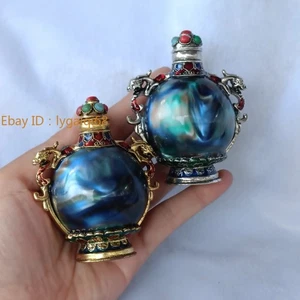 Replica Qianlong Double Dragon Snuff Bottle: Vintage Tobacco Tool Home Decor - Bild 1 von 5