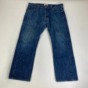 Pantalones de mezclilla Levi's 501 para hombre 36x30 botón mosca pierna recta lavado medio azul - Imagen 1 de 8