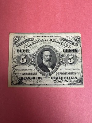 1863 5 Cents 3rd Issue Clark Fractional Currency Note FR 1239 With "A" on Face - Image 1 of 2