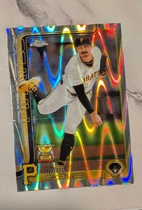 2025 Topps Chrome Raywave Refractor Paul Skenes Pittsburgh Pirates Trophy - Picture 1 of 1
