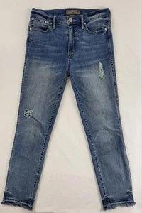 Mujer J. Pantalones de mezclilla Crew Point Sur lavado mediano azul talla 28 HighTower rectos - Imagen 1 de 22