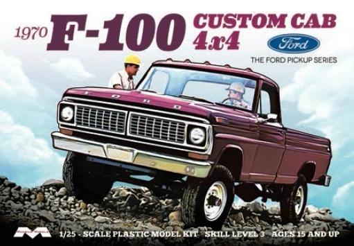 Moebius Models 1230 1:25 1970 Ford F100 Custom Cab 4x4 Pickup Truck - Image 1 of 1