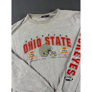 Camiseta Y2K 2003 Tostitos Bowl Adulto XXL Gris Ohio State OSU Buckeyes Fútbol - Imagen 1 de 13