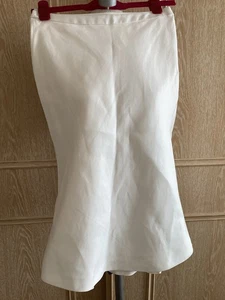 L K Bennett Cotton And Linen Fully Lined FlaredSkirt In WhiteSize 6 UK - Picture 1 of 12