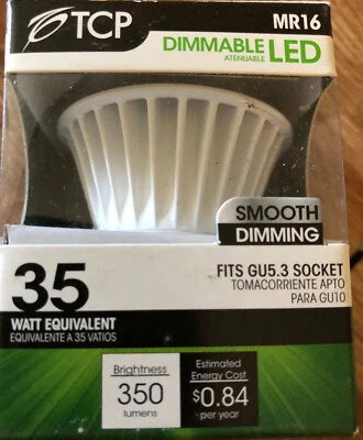 TCP 35 Watt Equivalent 12V, GU10 LED Light Bulbs, Dimmable, Soft (H163215) - Image 1 of 2