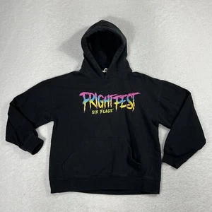 VTG Child Boy Girl Youth Large Siz Flags Fright Fest Clown Hoodie Sweatshirt - Picture 1 of 10
