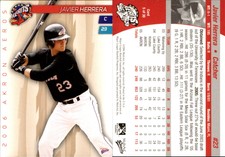 Javier Herrera 2007 MultiAd Akron Aeros #10 Card *AutographDen*