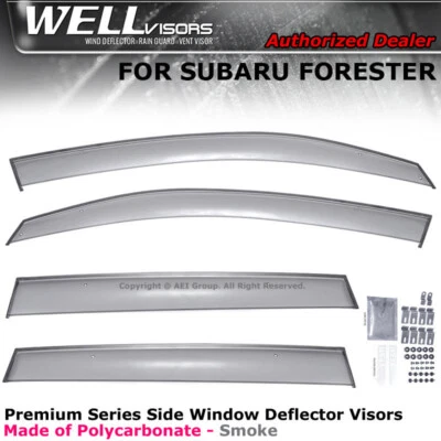 Viseras WELL para Subaru Forester 14-18 clip lateral en viseras de ventana clip-on Foto 1 de 4