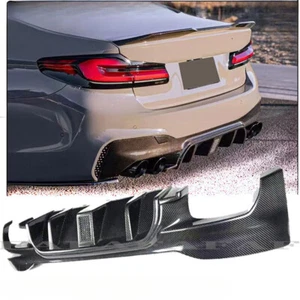 Carbon Fiber Fits BMW 5 Series F90 M5 2017-2019 Rear Bumper Diffuser Lip LED - Picture 1 of 9