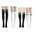 Thigh High Stockings Soft Breathable Patchwork Extra Long Silky Stockings