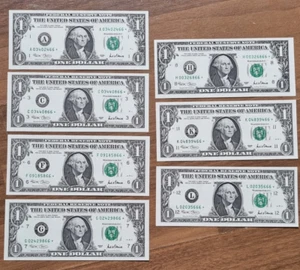 Full District Set 2001 One Dollar STAR NOTE Federal Reserve UNCIRCULATED #92216 - Picture 1 of 2