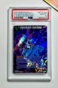 Dragon Ball Super PSA 10 Beerus #BT16 045 Realm of the Gods 2022 English - Imagen 1 de 3