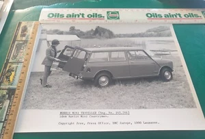 1960s MORRIS MINI TRAVELLER Original Factory Press Photo French - Picture 1 of 1