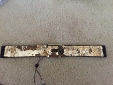 NEW BCBG MAXAZRIA WAIST ELASTIC WAIST  BLACK GOLD SEQUIN BEADED WOMENS -(S)$38