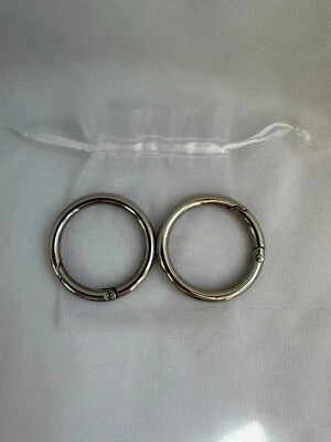 Miche - Juego de 2 mosquetones de plata de 1,5" Foto 1 de 2