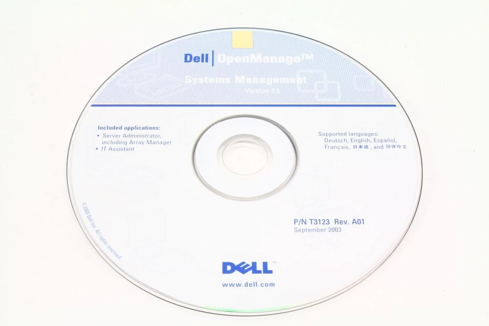 Dell P/N T3123 OpenManage Systems Management Version 3.5 Rev. A01 September 2003 - Bild 1 von 1