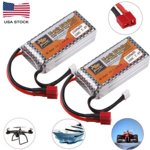 2x 2S 1500mAh 7.4V LiPo Battery 100C Deans T Plug for RC Car Helicopter Airplane - Picture 1 of 6