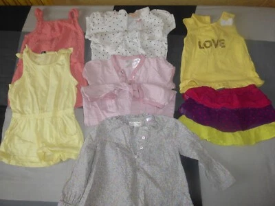 lot vêtements divers bébé fille 12/18 mois été occasion tbé marque : kiabi, - Photo 1/4