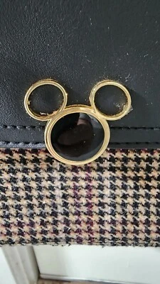 ¡NUEVO! Disney Mickey/Minnie Pata de Gallo Bandolera Bolso de Mano Monedero Foto 1 de 4