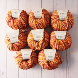 Lang Seraina ~ Lot of 8 ~ #59 Orange ~ Chainette Tube ~ Super Soft ~ Variegated - Picture 1 of 5