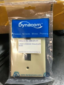 DYNACOM 10600-SP2-IVY, 2 Port Oversize WallPlate, Ivory (Box of 5 Pcs) - Picture 1 of 8
