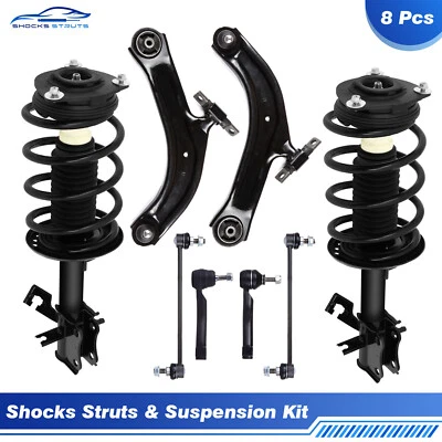 8 Pcs For 2007-2012 Nissan Sentra Front Complete Struts Control Arm Tie Rods Kit - Image 1 of 4