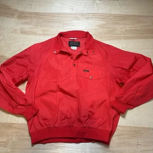 Vintage Eddie Bauer Windbreaker Jacket Men’s Large Red Pullover Snap Nylon - Picture 1 of 12
