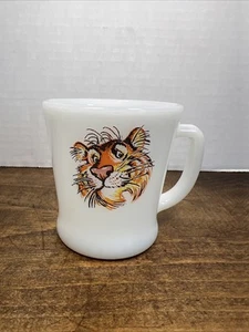 1960s Fire King D Handle Vintage Glass Mug Tony Tiger Esso Exxon Mug - Picture 1 of 14