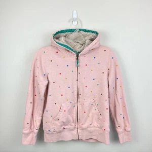 Mini Boden Shaggy Lined Hoodie Sweatshirt Provence Dusty Pink Multi Spot 11-12 - Picture 1 of 9