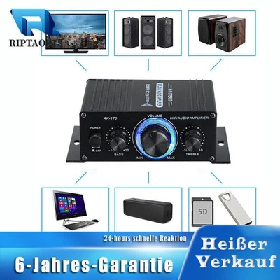 DC 12V 400W HiFi Verstärker  Mini Stereo Audio Verstärker Receiver 2.0 Kanäle - Bild 1 von 4