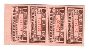 Boletos de participantes de la feria mundial de Nueva York 1940 tira completa - Imagen 1 de 1