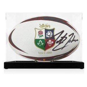 Martin Johnson Signed British And Irish Lions Rugby Ball 2025. Display Case - Picture 1 of 4