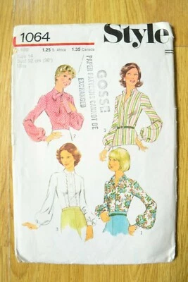 Style Pattern 1064 Size 14  Bust 36" Misses set of 3 blouses - Image 1 of 2