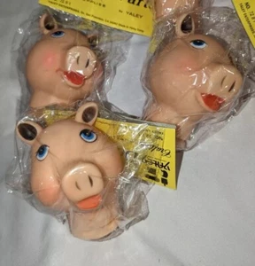 3 facce di bambola maiale vintage teste rotonde forniture artigianali per cucire - Foto 1 di 5