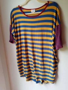 Lularoe blue yellow red striped Irma S - Bild 1 von 10
