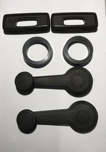 Classic Mini - dunkelgraue Türriegelabdeckungen & Fensterheber komplett für 90er Jahre - Bild 1 von 2