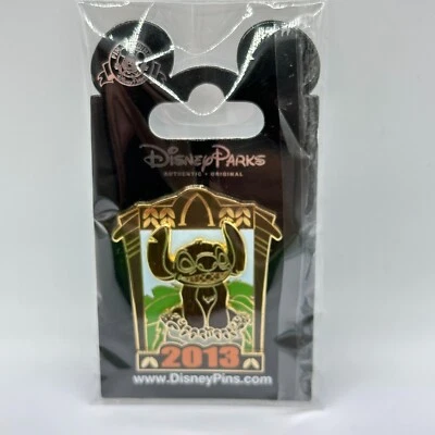 Disney World Pin Hawaii Aulani Resort 2013 Stitch Wood Tiki - Image 1 of 4