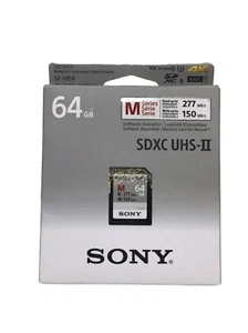 64GB SONY SDXC UHS-II M Series 277 MB/s Digital Memory Card New In Box SF-M64 - Picture 1 of 7