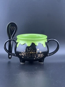 Hocus Pocus Movie Mug Soup Cauldron Halloween Black Green Disney 20oz W/Spoon - Picture 1 of 6