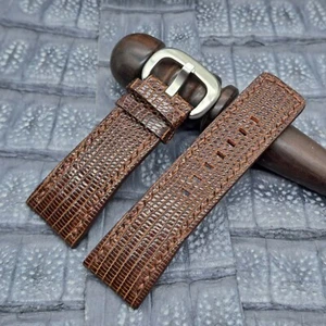 28 mm/24 mm Eidechsenleder Uhrenband maßgeschneidert exotisches Leder minimalistisches Design - Bild 1 von 11