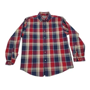 Camisa mediana Carhartt manga larga para hombre con botones roja azul a cuadros excelente - Imagen 1 de 10