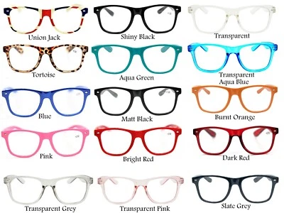 FADS & FASHIONS Kurzsichtigkeit Kurzsichtig Korrektur Brille Classic Oversized Frame 15 Farben NG49