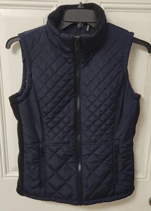 Andrew Marc Women's Comfort Stretch Blue Puffer Quilted Zip-Up Vest Size Small - Picture 1 of 6
