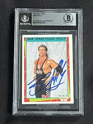 BOB HOLLY 1995 MERLIN WWF ROOKIE SIGNED AUTOGRAPHED CARD BECKETT BAS AUTHENTIC - Image 1 of 2